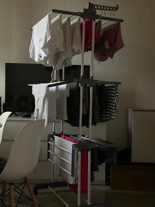 4-stufiger Wäscheständer,mit Rädern Klappbare Kleidung Trocknungsstand,Zum Trocknen Von Kleidung,Kompakt,Leifheit Wäsche,Platzsparende Blau Kunden-Foto 2