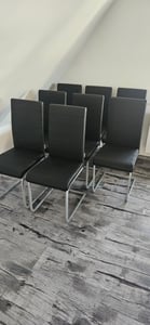 ML-Design set di 4 sedie da pranzo con schienale, grigio, in Pelle finta Foto del cliente 1