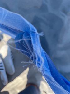 SILUK Strand Windschutz Sichtschutz 12m weiß/blau Kunden-Foto 4
