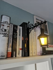2er Vintage Schreibtischlampe, Kabellose Dekorative Buchstütze, Bücherregal Lampe für Arbeitszimmer, Wohnzimmer, Leseecke Kunden-Foto 1