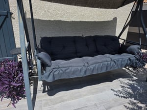 Cuscino per seduta Beautissu per dondolo Hollywood Flair HS, 180x50x8 cm, grafite Foto del cliente 1