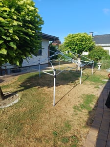 UISEBRT Skladací altánok 3x6 m, skladací záhradný altánok, vodotesný, s UV ochranou, párty stan s taškou, sivý, 6 bočných stien (4 okná, 2 zipsy) Fotografia od zákazníka č. 2