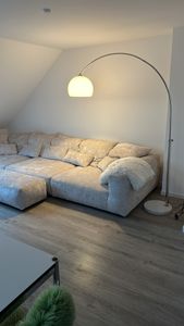 riess-ambiente Ausziehbare Bogenlampe LOUNGE DEAL 175-205cm weiß Marmorfuß Stehlampe Stehleuchte Kunden-Foto 1