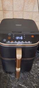 Cosori Heißluftfritteuse Turbo Tower Pro Smart, 10.8L (4,3 l + 6,5 l), Doppelkammer, Steuerung über VeSync-App, 2 starke Motoren, einzigartiges Design Kunden-Foto 1