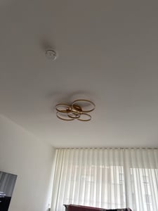 ZMH LED Deckenleuchte 59cm Dimmbar mit Fernbedienung 45W Deckenlampe 2 Ringen Innenleuchte für Wohnzimmer Schlafzimmer Küchen Arbeitszimmer Schwarz Kunden-Foto 4