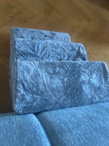 Juskys Haustiertreppe Timmy mit 3 Stufen in Plüsch - 36 cm hoch - für Bett & Sofa - Grau Kunden-Foto 2