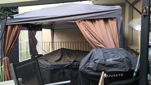 FCH Faltpavillon 2 x 2m Pavillon mit 4 Seitenwänden, Fenster, Festzelt mit UV-Schutz, mit 4 Seitenteilen, Gartenzelt, Festzelt Kunden-Foto 7