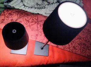 2er Tischlampe Kabellos, LED Tischleuchte, Dimmbar Touch Akku Tischleuchte Kabellos mit USB Ladestation, Warmweiß Tischlampe, IP54, Schwarz Kunden-Foto 3