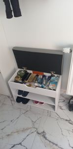 Lavice na boty VASAGLE, lavicový sedák, stojan na boty s čalouněným polštářem, organizér na boty Fotografie od zákazníka č. 2