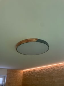 JOIEYOU LED Deckenlampe Holz 96W Deckenleuchte Kaltweiß Deckenlampen Led Lampen für Wohnzimmer Schlafzimmer Badezimmer Balkon Ø60cm, Weiß Kunden-Foto 3