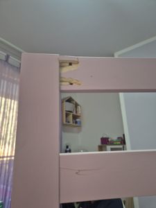 Juskys Kinderbett Marli 80 x 160 cm mit Matratze, Lattenrost & Dach - Holz Rosa Kunden-Foto 1