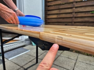 tectake Bierzeltgarnitur 3-teilig Klappbar Tannenholz für 8 Personen Kunden-Foto 5