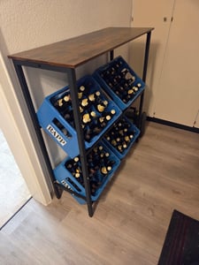 SONGMICS Getränkekistenregal, 3 Ebenen, für 3 Kisten, Aufbewahrungsregal, jede Ebene bis 150 kg belastbar, Stahl, Getränkeregal Kunden-Foto 2