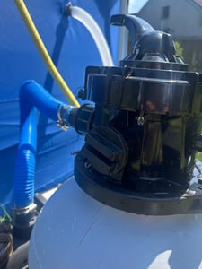 tillvex Système de filtration à sable pour piscine 10 m³/h incl. 800g de boules de filtration bleues | Système de filtration vanne 7 voies & adaptateur 2en1 Ø32mm - 38mm | Filtre de piscine avec indicateur de pression | Filtre à sable pour piscine Photo du client 6