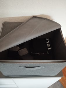 SONGMICS Stoffbox, faltbare Aufbewahrungsbox mit Griffen, für Kleidung, Vliesstoff, 6er Set, beige Kunden-Foto 2