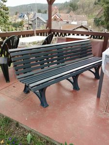 Blome Gartenbank Helgoland 3-Sitzer, Pflegeleichte Kunststoff, mit 13 Mehrkammerprofilen, 2 Standfüßen & Lehne, Holzoptik Kunden-Foto 1
