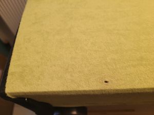 Schlafsofa mit Bettkasten, Sofa HEWLET PLUS mit Schlaffunktion, Schwarz/Blau 150x87cm Kunden-Foto 3