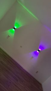 2x Moderne Led Wandleuchte Schwarz Innenwandleuchten Wandbeleuchtung Für Wohnzimmer Schlafzimmer Flur, Lichtfarbe: Warmweiß Kunden-Foto 2
