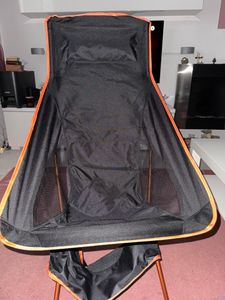 Campingstuhl mit Kopfstütze - bis 150 kg - tragbarer Strandstuhl, Campingstuhl klappbar, Angelstuhl, Dunkelblau Kunden-Foto 2