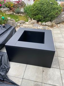 vidaXL Caminetto da esterno, nero, 60 x 60 x 30 cm, acciaio resistente alle intemperie Foto del cliente 1