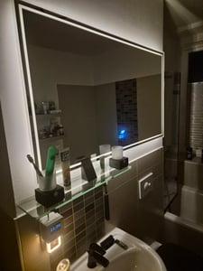 LED Badspiegel mit Bluetooth 160×80cm Schminkspiegel Kalt/Neutral/Warmweiß dimmbar Touch Beschlagfrei Spiegel Kunden-Foto 5