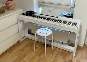 FCH Elektro Klavier Digital E-Piano mit 88 Tasten Hammermechanik 128 Rhythmen，Weiß Kunden-Foto 7
