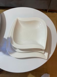 MALACASA ELVIRA Service de table, 60 pcs. porcelaine blanc crème Set de vaisselle, service combiné pour 12 personnes Photo du client 1