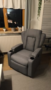 vidaXL Sedia da massaggio in tessuto grigio chiaro Foto del cliente 2
