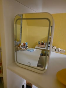 Puluomis Mini Kühlschrank 4L mit LED Spiegel tragbar für Kosmetik, Kühlbox Warmbox schwarz Kunden-Foto 4