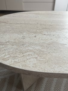 Skye Decor, Sable - Travertine, Walnut, stolik kawowy, trawertyn, płyta wiórowa pokryta w 100% melaminą, 119 x 60 x 40 cm Zdjęcie produktu od klienta nr 6