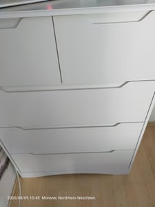 Bealife Commode 72x41x94 cm | 3 + 2 tiroirs | Noir | En MDF | Avec protection anti-basculement & patins de tiroir | AP23 Photo du client 1