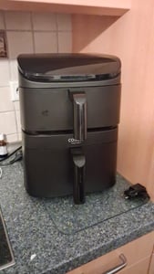 COSORI Turbo Tower Heißluftfritteuse Airfryer 10,8 L Dual Zone, 2 Körbe, PFAS-freie Keramikbeschichtung, 7-in-1, 2630 W, Schwarz, CAF-DC121-AEUR Kunden-Foto 1