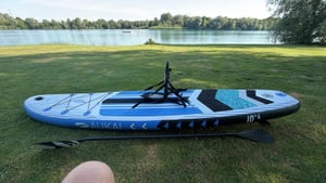 Stand Up Paddle Board 320cm 2in1 con sedile da kayak SUP surfboard gonfiabile + pagaia e doppia pagaia surfboard paddling paddleboard - blu Foto del cliente 1