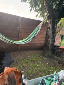 Bevestigingsset voor hangmat | Hangmatbevestiging | Compleet set inclusief karabiners, ringbouten en touwen | Maximale draagkracht: 160 kg Klantenfoto 1