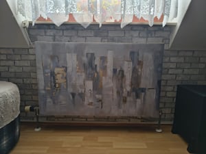 Magnetische Abdeckung für Heizkörper Lamellen Holzlatten 60x100 cm Kunden-Foto 1
