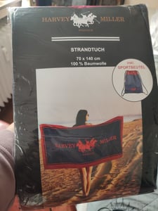 Harvey Miller Polo Club Badetuch Beachtowel mit Beutel, Strandtuch, Saunatuch Kunden-Foto 1