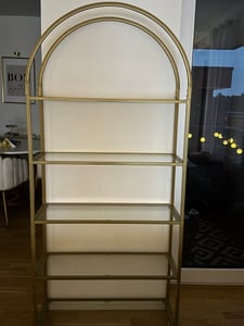 VASAGLE Bücherregal mit 5 Ebenen 183,5 cm Standregal aus Hartglas Metallrahmen Kunden-Foto 1