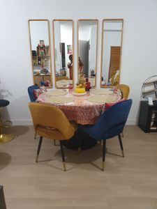Tribesigns Esstisch Rund, 120 cm Esstisch Schwarz, für 4-6 Personen, Esszimmertisch Mit Stabilem Metallgestell, Moderne Esszimmermöbel Kunden-Foto 3