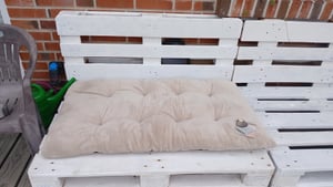 Palettenkissen Palettauflagen Sitzkissen Rückenkissen gesteppt 70x120 cm Taupe Kunden-Foto 4