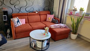 BARCELO Universelles Ecksofa 220x165 cm L-Form mit: Schlaffunktion, Bettkasten & Verstellbare Kopfstützen, Beige - Enjoy New 37 Kunden-Foto 1