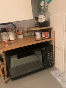 Gewürzregal, 3er Set Küchen-Organizer, Küchenregal, stapelbar, erweiterbar, Metall und Holzwerkstoff Kunden-Foto 2