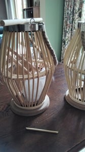 Große Holzlaterne für die Terrasse, Bambuslaterne, Kerzenständer, Boho Garten Kunden-Foto 2