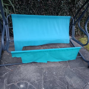 3-Sitzer Hollywoodschaukel Venedig Gartenschaukel mit Dach 193 x 163 cm Schaukelbank inkl. 2 Kissen Getränkehalter Kunden-Foto 14