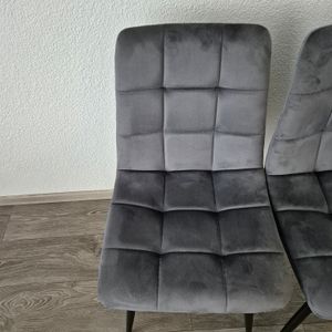 DEULINE Esszimmerstühle Essstühle Samtbezug Polsterstuhl Stühle Esszimmer Stuhl Milano 4er-Set GRAU 521252 Kunden-Foto 22