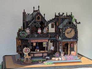 OKWISH 3D-Puzzle Hollow Castle, DIY Miniatur-Schloss, Handgefertigtes Holzhaus, zum Zusammenbauen mit LED und kreatives Zimmergeschenk ideal Kunden-Foto 2