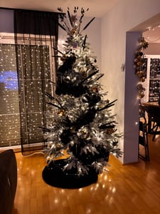 Yorbay 210cm Künstlicher Weihnachtsbaum  Tannenbaum mit Beleuchtung Weiß Schneeflocken LED  für Weihnachten-Dekoration Kunden-Foto 18