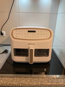 Duronic AF34 WE Heißluftfriteuse, XXL Heißluftfritteuse mit 2 Kammern für Pommes, Friteuse HLF 10L Volumen Airfryer, Air Fryer für Rezepte ohne Öl Kunden-Foto 1