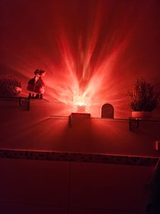 Wiederaufladbares LED -Nachtlicht, Wasserwelligkeitslicht, Touch Switch, Fernbedienung, RGB16 -Farbe, Sternenhimmelprojektion,für Schlafzimmer, Party Kunden-Foto 1