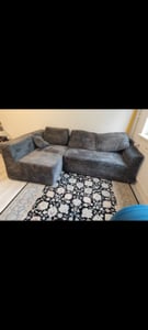 VASAGLE Modulares Sofa, Ecksofa mit Liege rechts, 242 cm breit, vakuumverpackt, keine Montage erforderlich, Schwarz Kunden-Foto 3