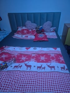 TRADA Boxspringbett 180x200 Palermo mit Bettkästen mit Matratze mit Topper Komplett-Set Polsterbett Bonell H3 Grau Kunden-Foto 47